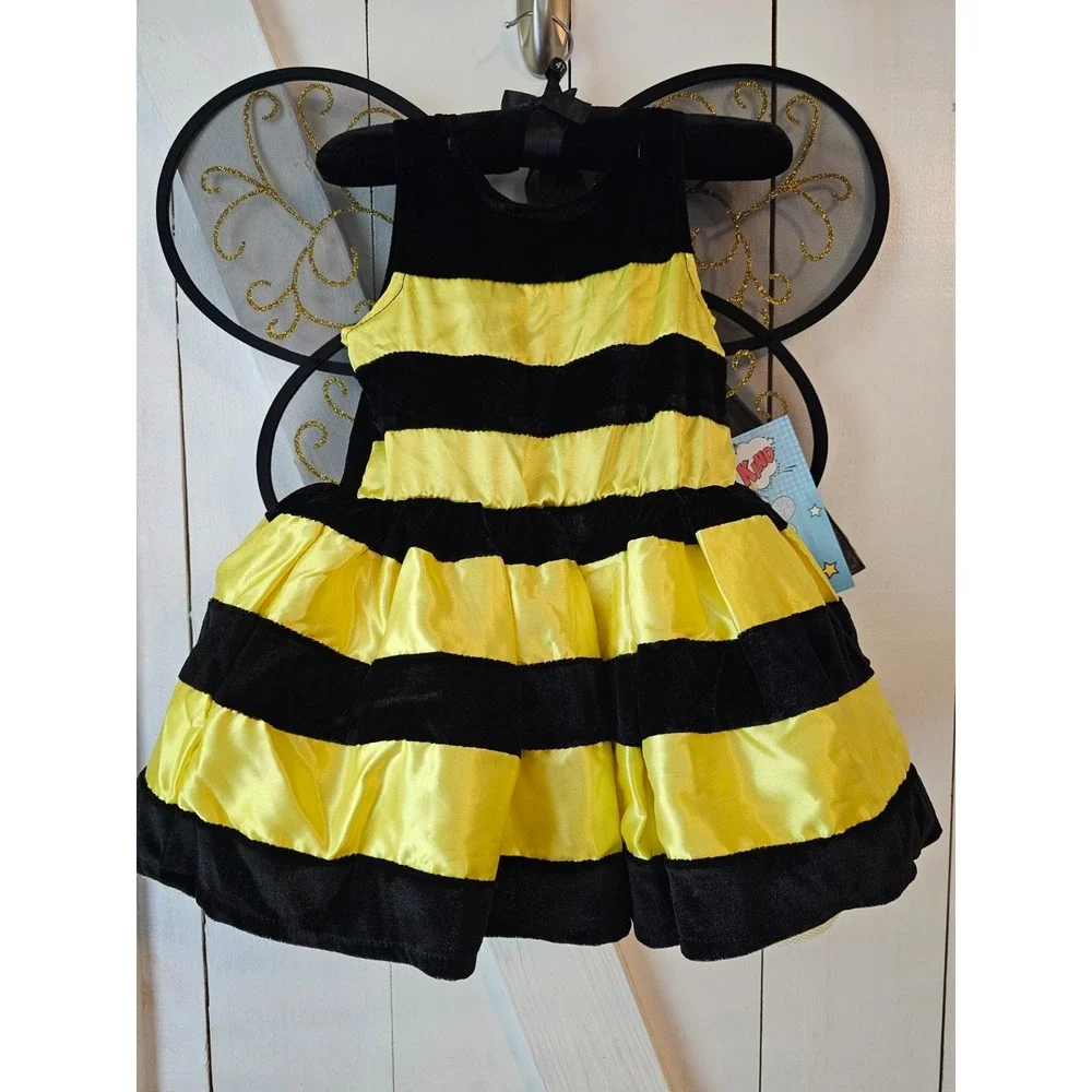 5T Bee Costume Halloween Pretend Play Party w/Headband &‎ Wings - 5T